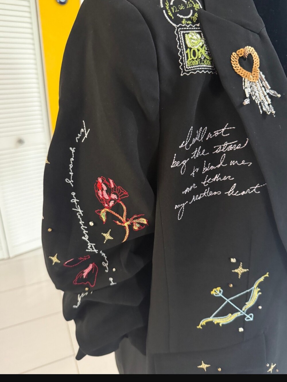 cinq a sept Black Embroidered Novelty Blazer - Picture 3 of 7